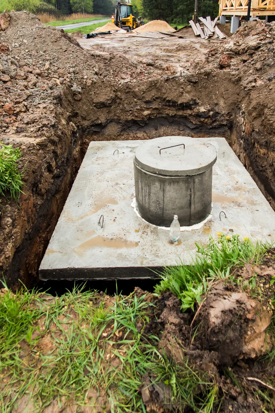 Septic tank exposed during a repair